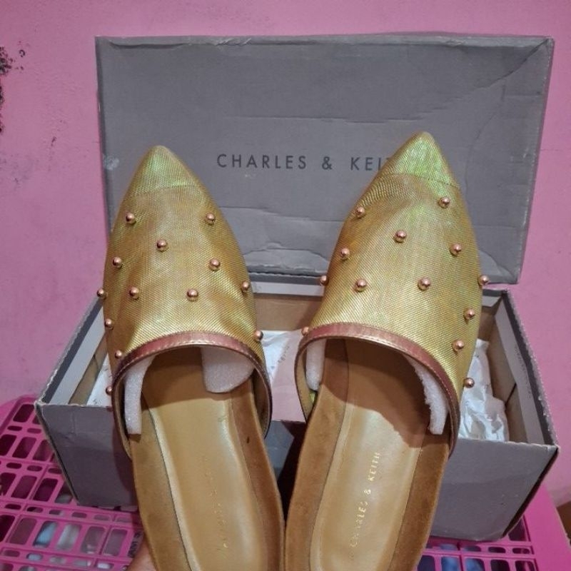 CK - SANDAL MULES FLATS BRONZE 39 (PRELOVED)