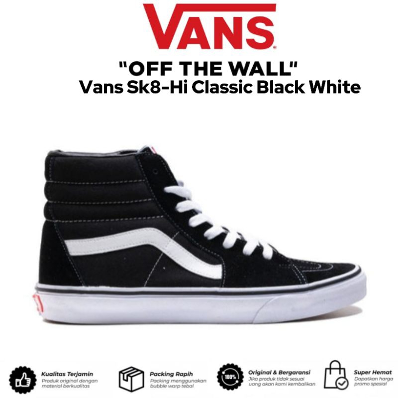 Sepatu Vans Sk8-Hi Classic Black White