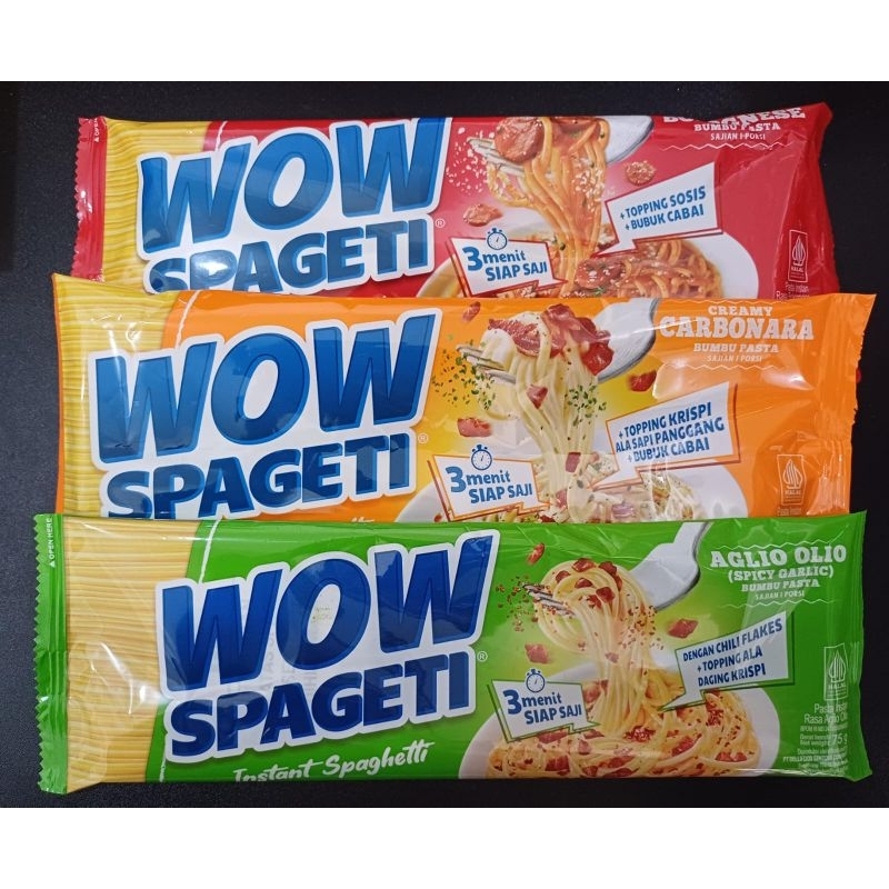 

Mie Viral WOW SPAGETI instan rasa bolognese carbonara dan aglio lio