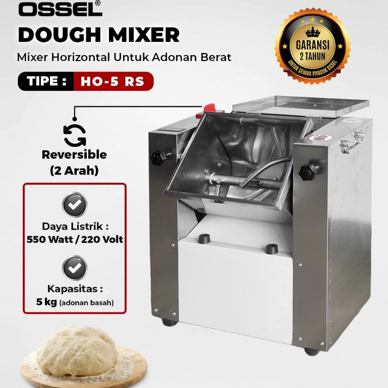 OSSEL Dough Mixer Horizontal 5 Kg Putaran 2 Arah HO-5RS OSSEL