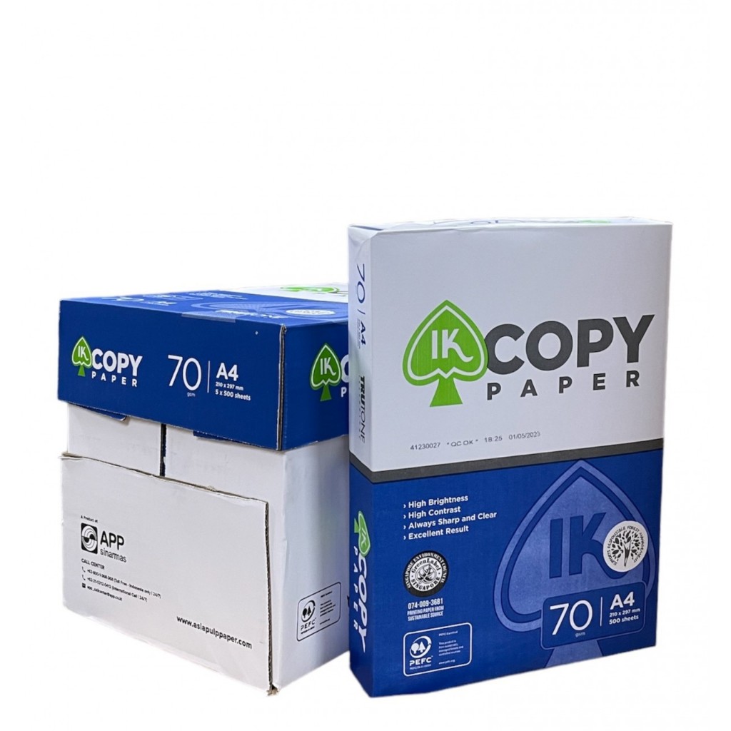 

Kertas Hvs A4 70 Gsm - Ik Copy Paper (1Rim) 500 Lembar / Kertas Print / Kertas Fotocopy / Original