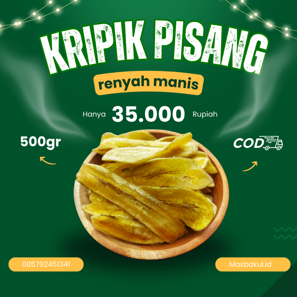 

KRIPIK PISANG KEPOK 1KG ASIN GURIH TERBAIK MAKANAN RINGAN JAJANAN KERIPIK PISANG CEMILAN
