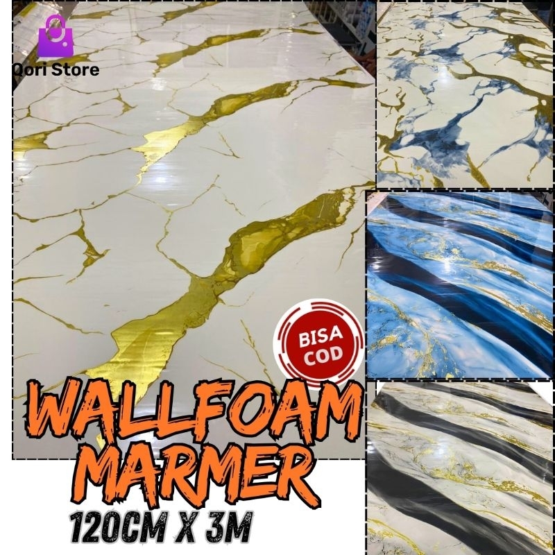 Qori Store - Wallfoam Motif Marmer Uk 120cmx3M / Wallfoam Marmer / Stiker Dinding Foam Marmer / Wall
