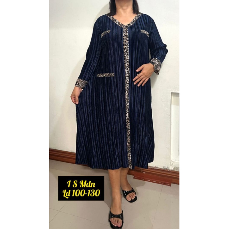 DRESS Plisket Premium Bangkok/Dress Plisket Lengan Panjang