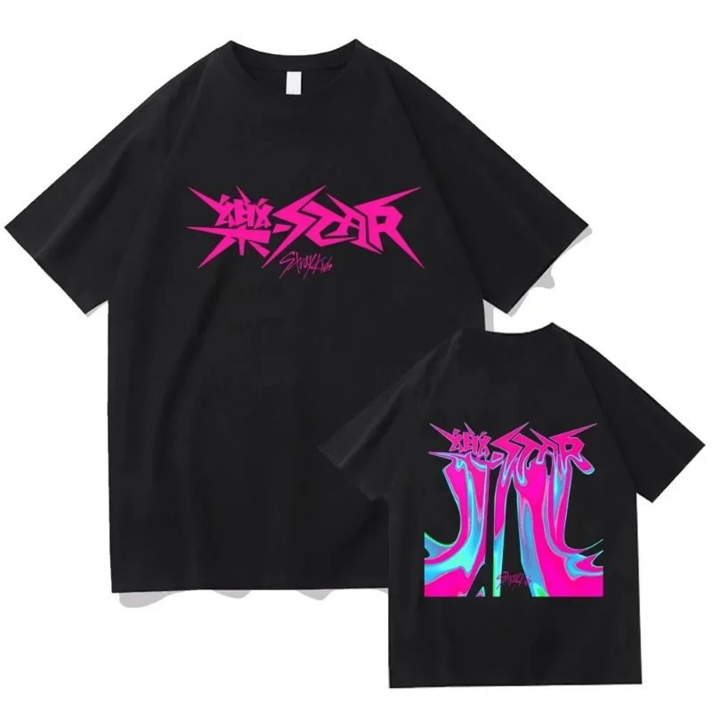 Kaos Wanita Stray Kids Kpop Rock Star Oversize Anak Dewasa Baju Stray Kids Lengan Panjang Oversize M