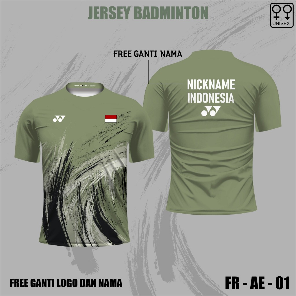 Jersey badminton timnas Indonesia Baju all england badminton championship kaos olahraga ready size j