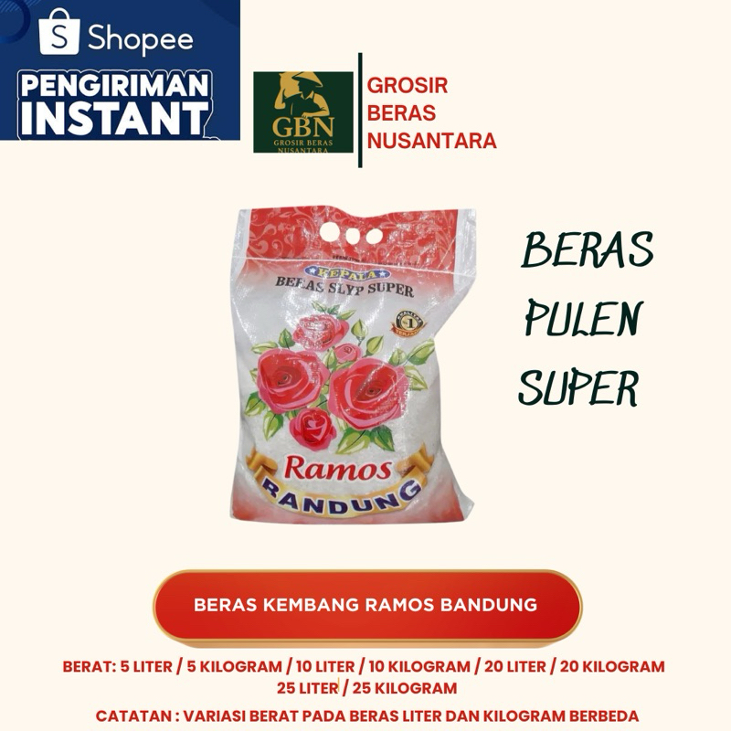 

BERAS RAMOS BANDUNG - KUALITAS SUPER / BERAS PULEN / TIDAK WANGI