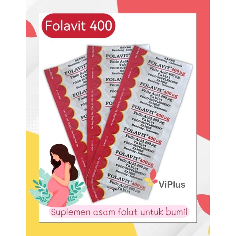 Folavit 400 mg / folic acid / sanbe / viplus
