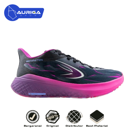 Sepatu Lari 910  KANZAKI 2.0 - HITAM/UNGU/MAGENTA