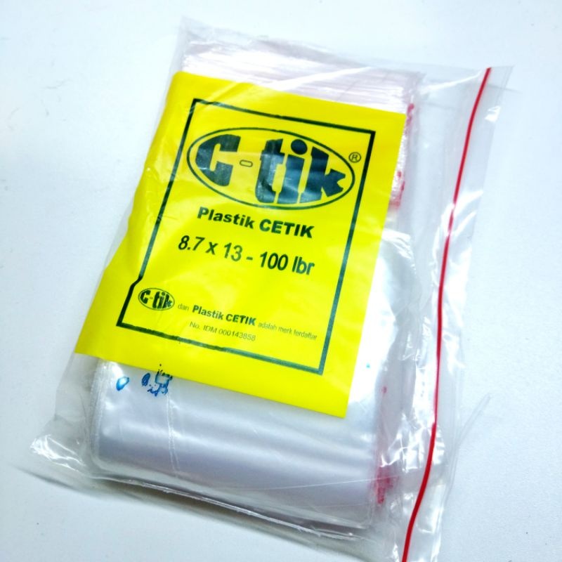 [100Pcs] Plastik Klip C-tik 8,7x13 Murah Merek Cetik Untuk Obat dan Saos Plastik Murah Ori