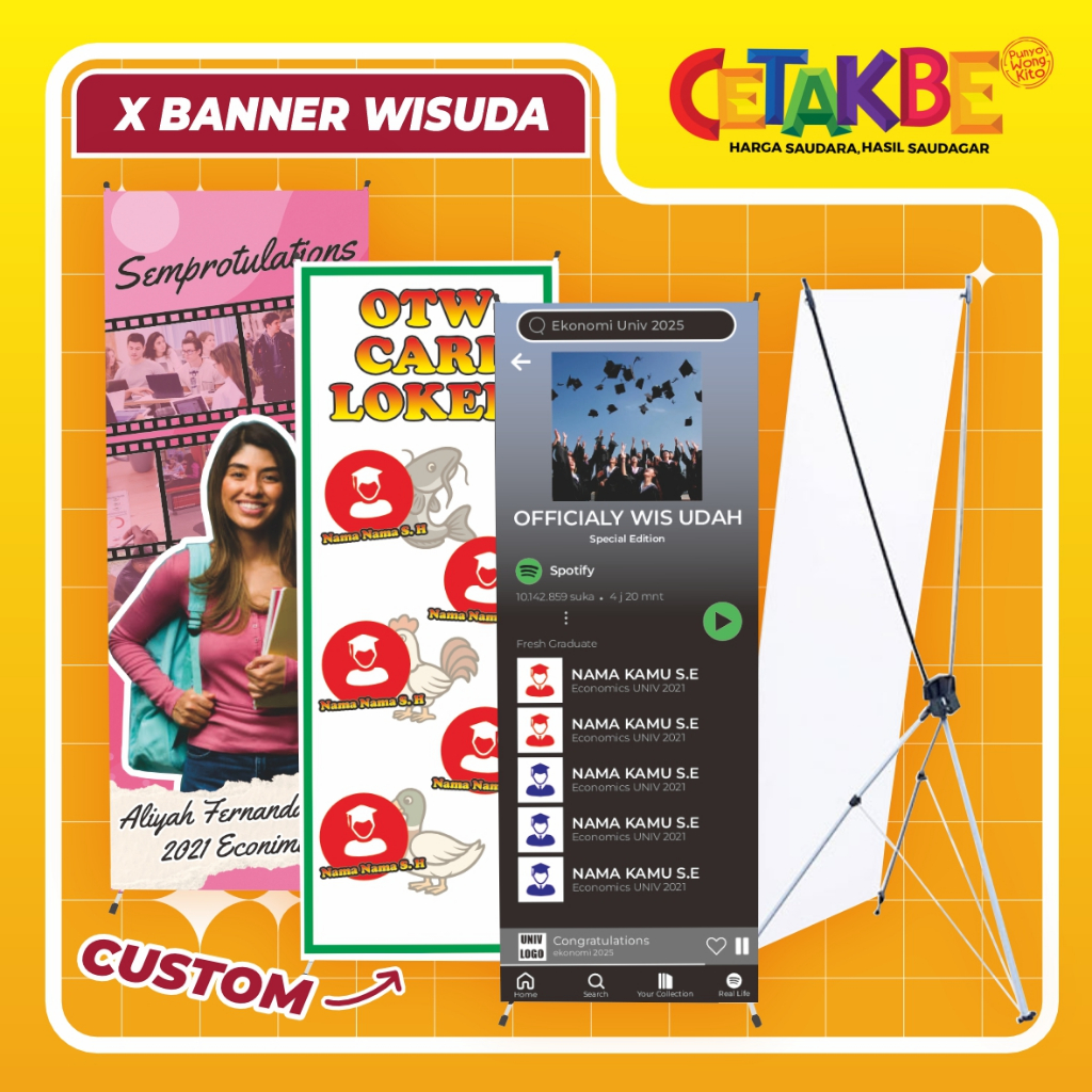 KADO WISUDA / BANNER WISUDA / X BANNER WISUDA / STANDEE BANNER WISUDA / X BANNER / SPANDUK WISUDA / 