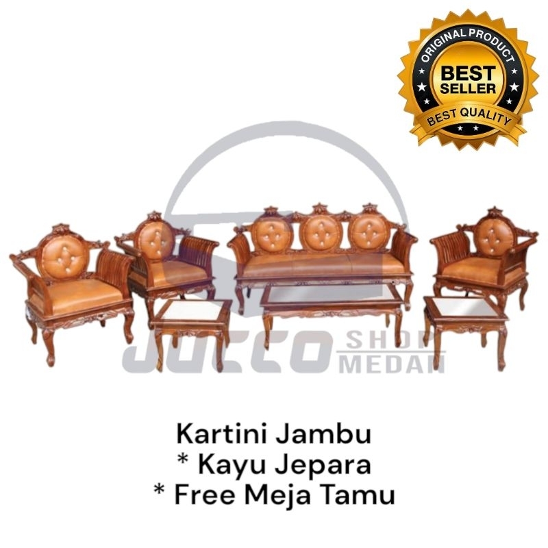 [ JUCCO ] Kursi Tamu Jepara set - Sofa Tamu Kayu Jati Free Meja Tamu Kayu Jepara - Kursi Tamu Kayu J