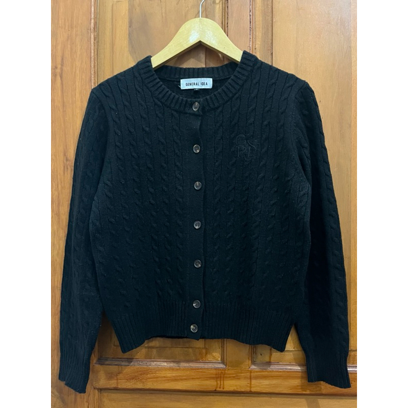 Preloved GENERAL IDEA - Cable Knit Cardigan Black