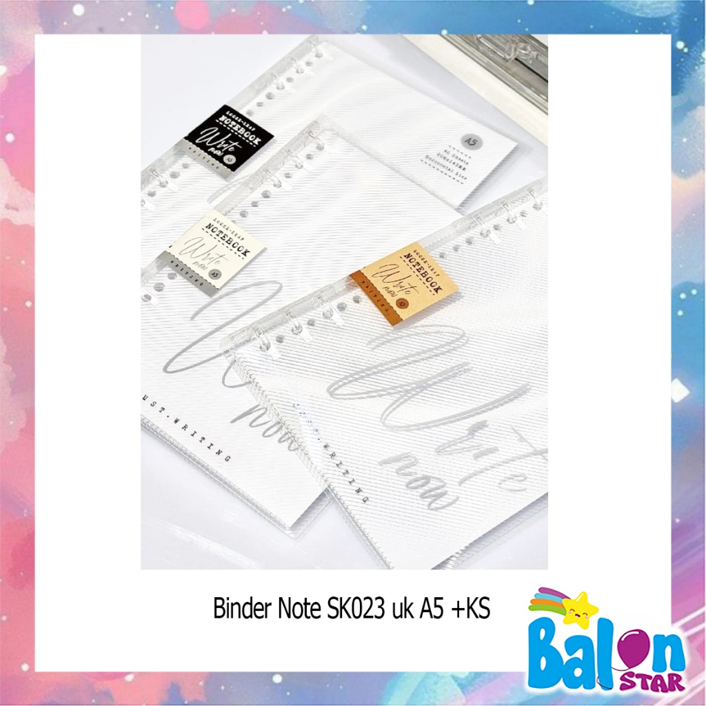 

(1Pcs) Binder Note Uk A5 transparan, binder spiral, buku notebook