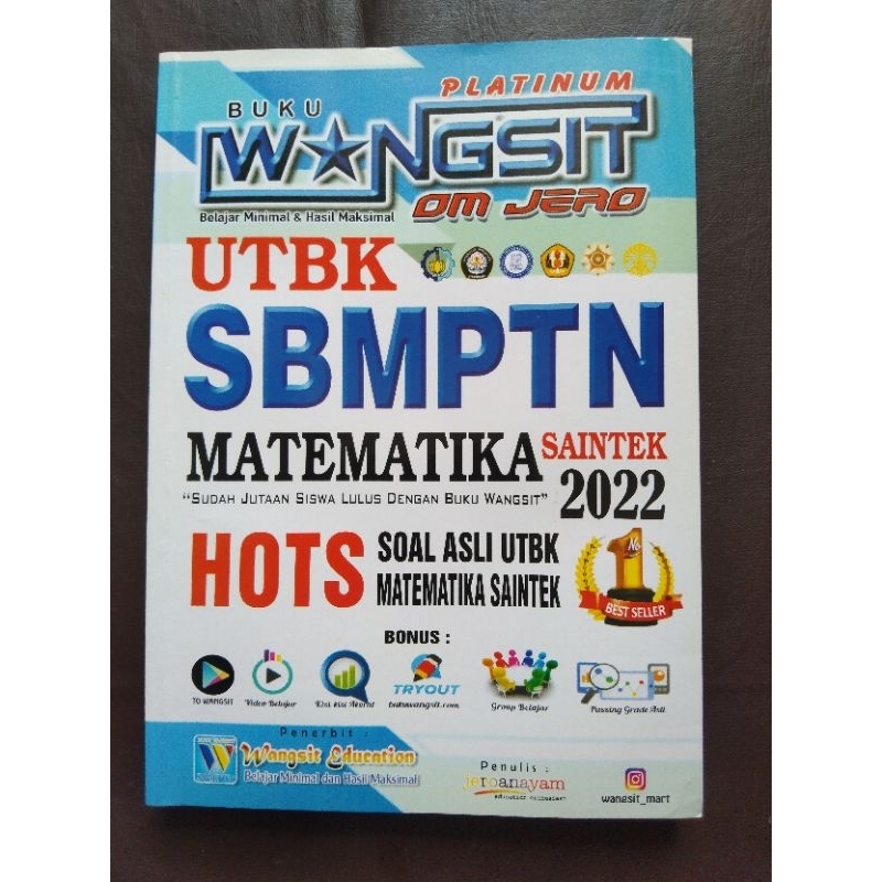 BUKU WANGSIT OM JERO UTBK SBMPTN MATEMATIKA SAINTEX 2022 HOTS SOAL UTBK MATEMATIKA SAINTEK bekas ori