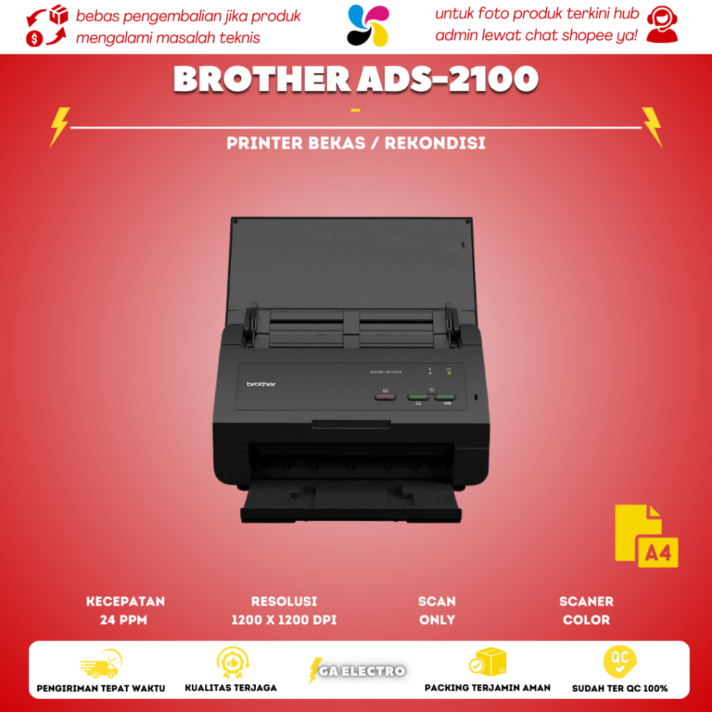 scaner brother ads 2100 bekas - scaner murah - brother scaner