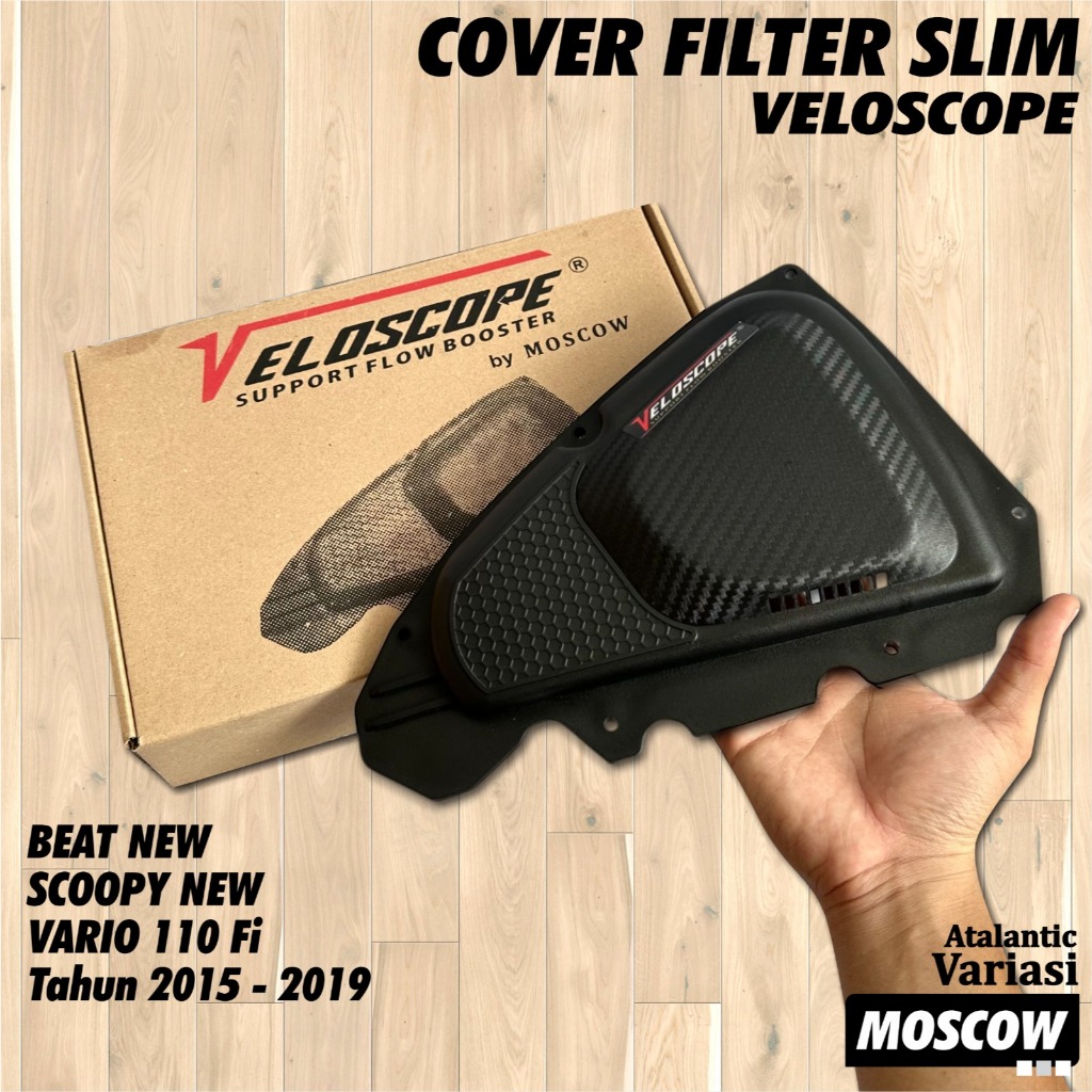 TUTUP COVER FILTER UDARA VELOSCOPE ORIGINAL PENUTUP FILTER SARINGAN UDARA MOTOR HONDA BEAT NEW FI ES