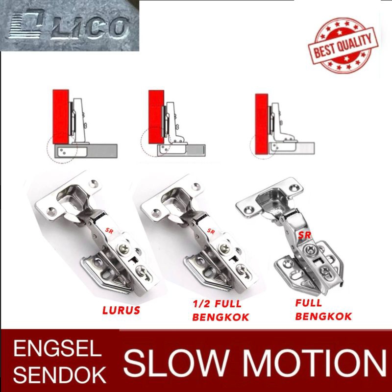 Engsel Sendok Slowmotion/ Engsel Lemari Kitchen Set Merk LICO