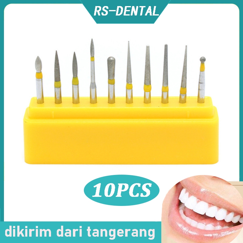 Dental diamond bur finishing high speed kit bur finishing preparation preparasi crown gigi polishing