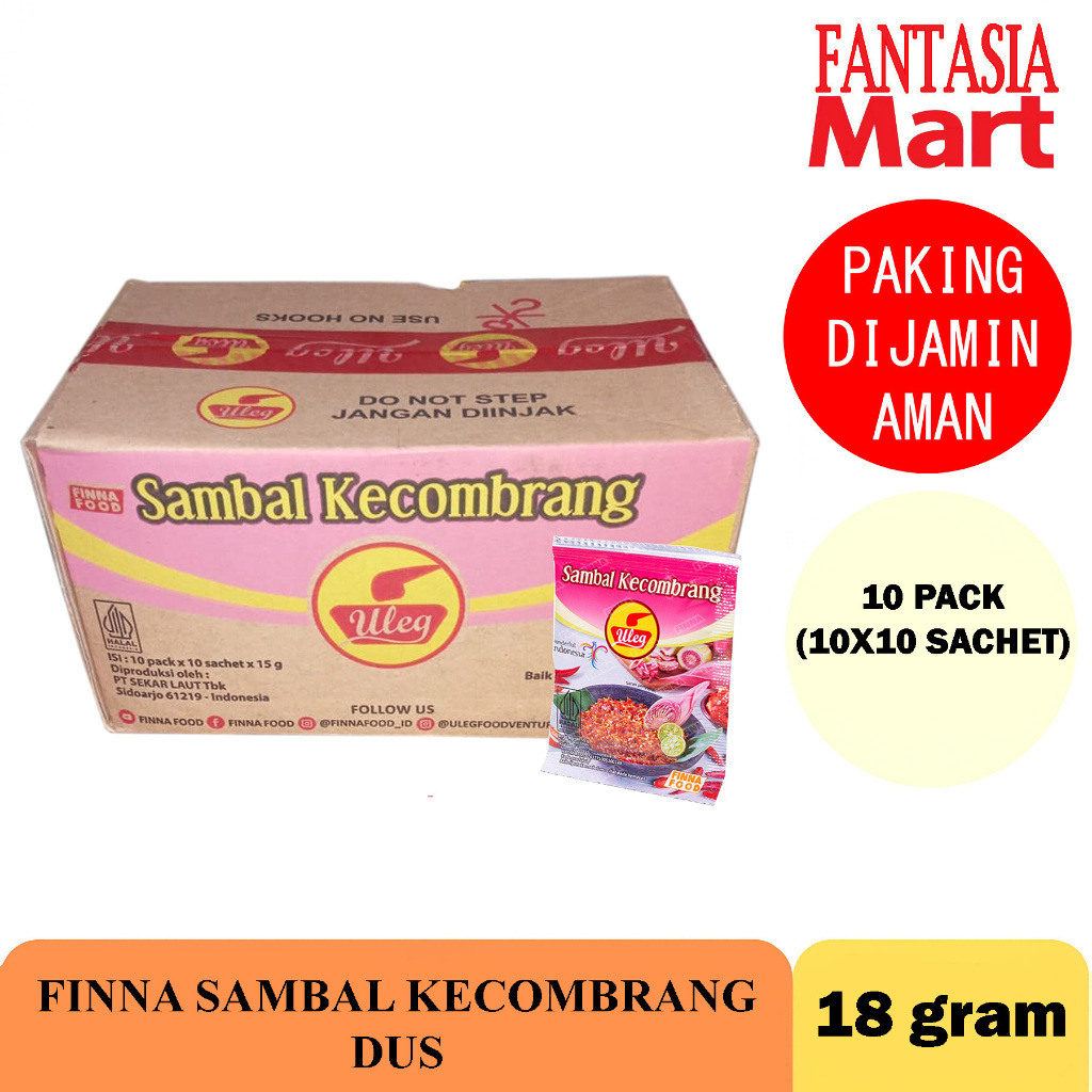 

FINNA SAMBAL KECOMBRANG SACHET 18 GRAM DUS PER 10 PACK ISI 10X10 PCS FANTASIA DENGAN PAKING AMAN