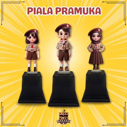 Piala Akrilik Penghargaan & Kenangan Pramuka Sekolah PAUD TK SD Plakat Tropi Plus Tatakan