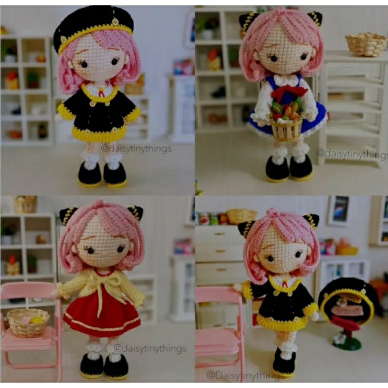 boneka amigurumi anya 3 kostum