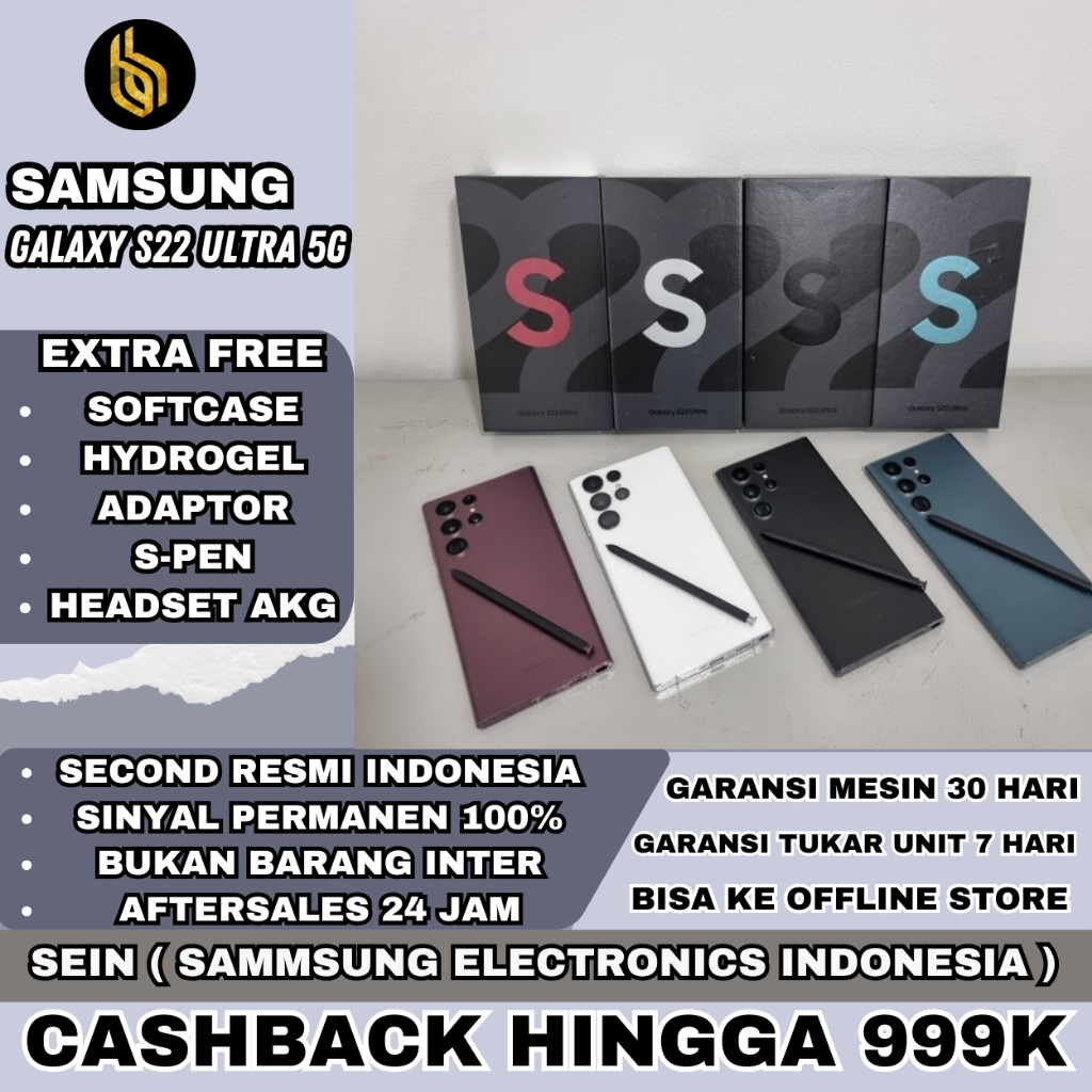 SEIN Samsung Galaxy S22 Ultra | S23 & S24 Ultra 5G 12/1TB |512GB | 256GB | 128GB Second Fullset Ori