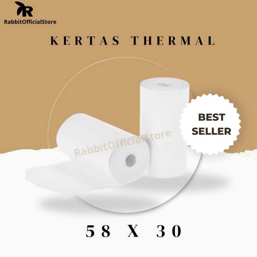 

STRUK THERMAL 57X30 58X30 PAPER ROLL MINI PRINTER BLUETOOTH 58MM 1roll