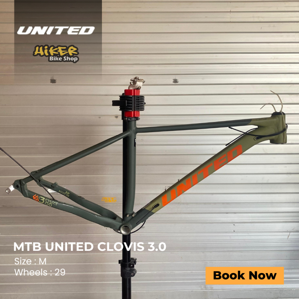 Frame Alloy MTB United Clovis 3.0 Size M Ban 29 Tapered Diameter Seattube 30.9mm TA Boost 12x148mm B