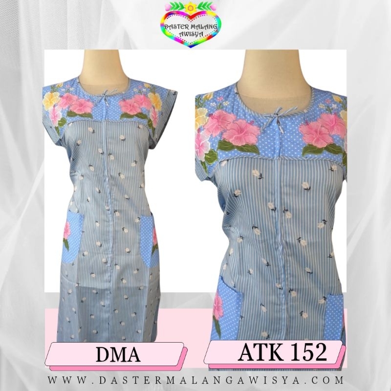 ATK 152 S M L XXL - Daster Katun Bordir Malang Awisya Tangan Kecil