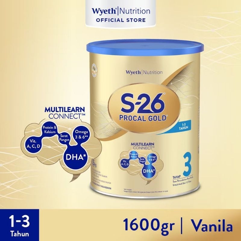 S26 Procal Gold Tahap 3 1600gr/Susu Formula Bayi Anak/S26/SUSU S26