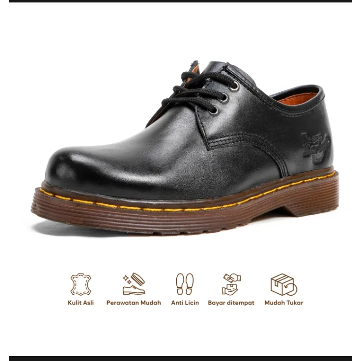 sepatu pria dr.martin low boot 3hole sepatu pria pendek sepatu boot fashion sepatu hitam pendek