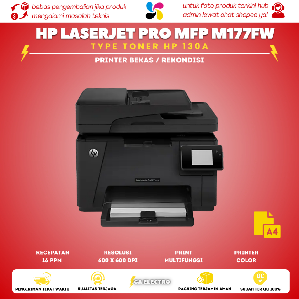 HP Color LaserJet Pro Mfp 177fw - Scan F4 adf