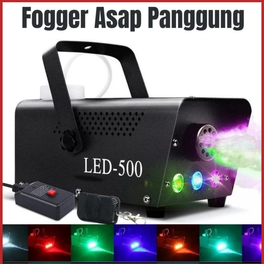 COD Taffled Mesin Fogger Pembuat Asap Kabut Panggung RGB LED 500 / Asap Warna Warni