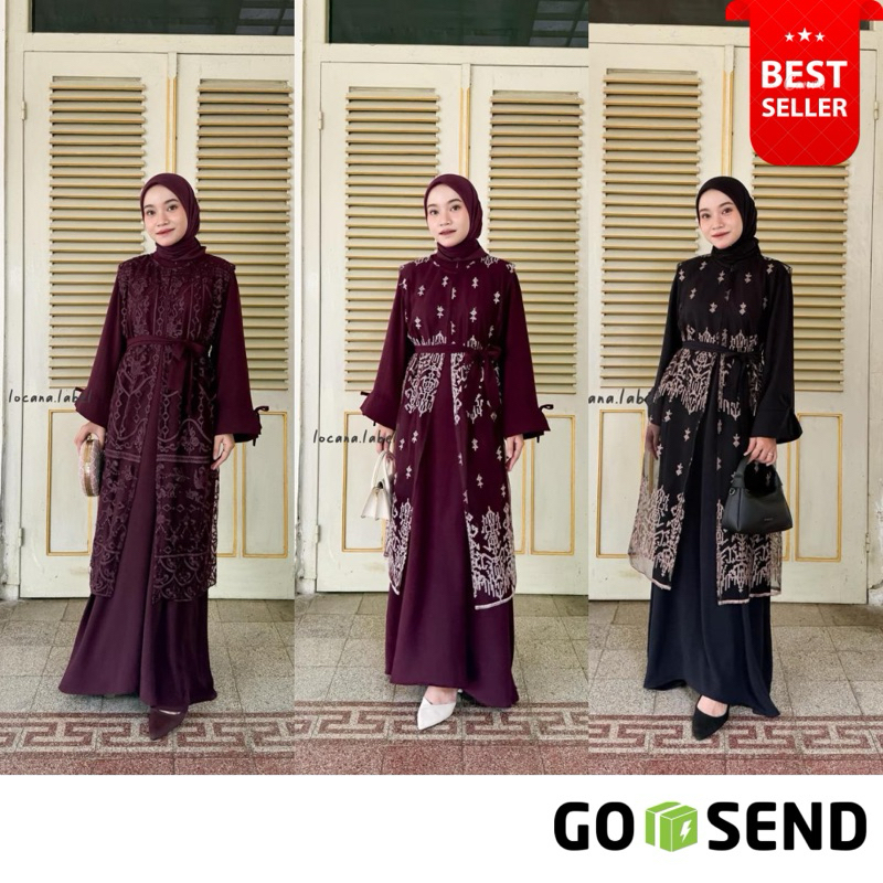 THALIFA ALEA AYUNA MAXY BENKA QUINZY OBI SET DRESS by Locana Baju Brukat Kondangan Lebaran Sarimbit 