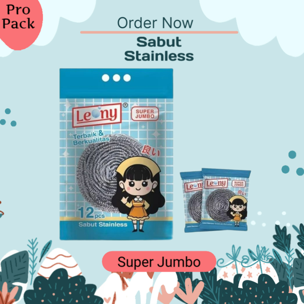 Leony Gosok Panci Super Jumbo / Kawat Cuci Piring Panci Wajan / Sabun Stainless