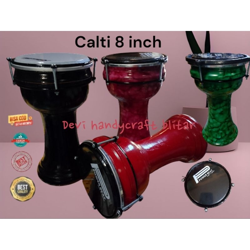 Caltie 8 inchi, darbuka, hadrah, alat musik perkusi, sholawatan, Al banjari