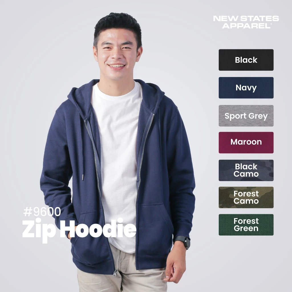 Jaket Polos Zip Hoodie New States Apparel 9600