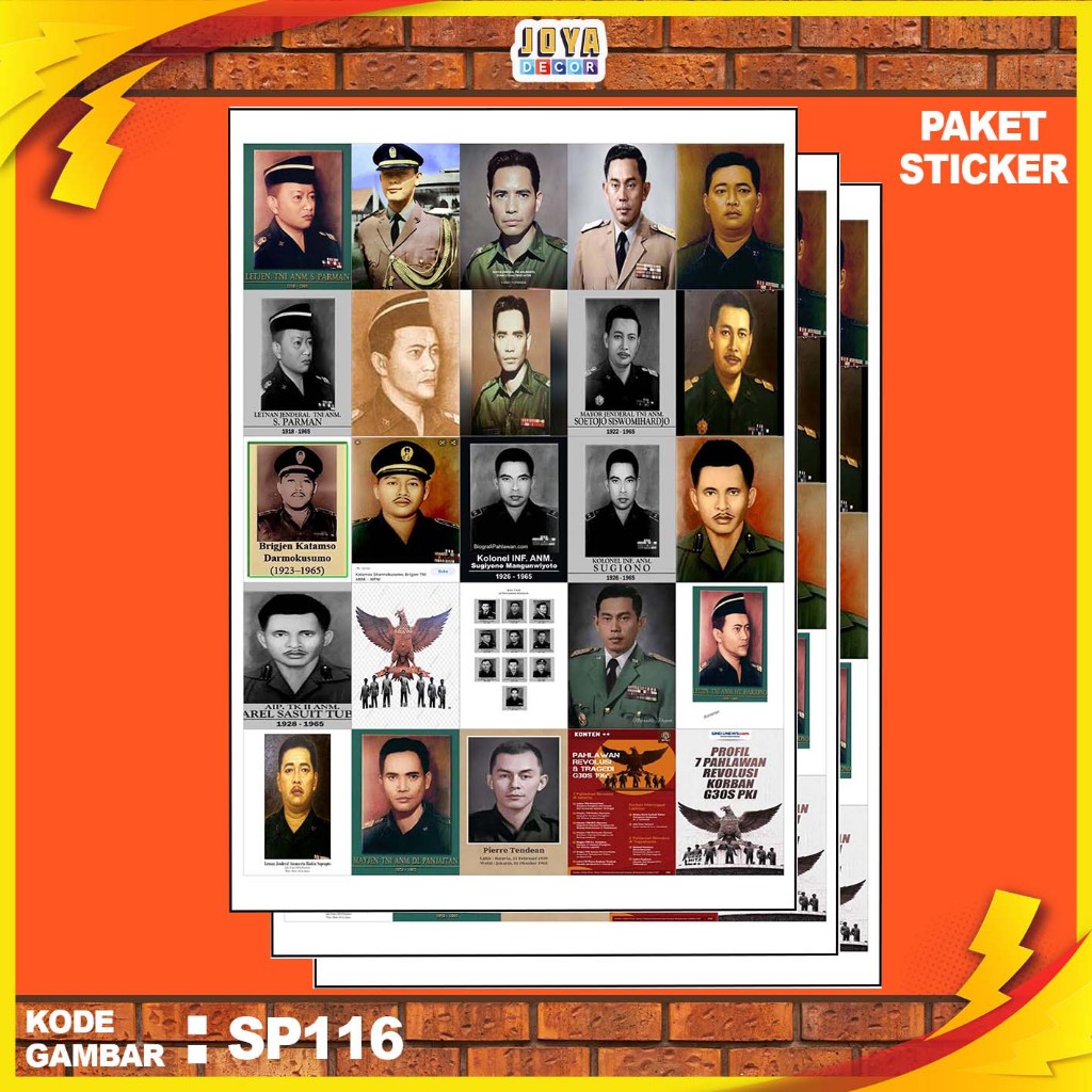 

GAMBAR STICKER PAHLAWAN REVOLUSI / STIKER PAHLAWAN REVOLUSI / PAKET STIKER PAHLAWAN REVOLUSI PER 25 PCS / KODESP116