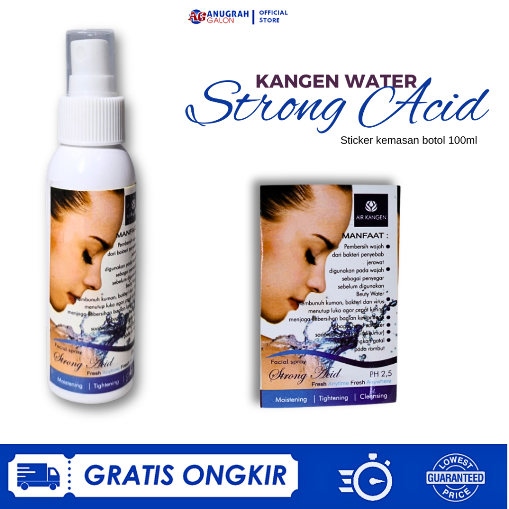 

Stiker Strong Acid Kangen Water ukuran 100ml & 250ml