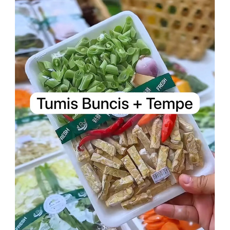 

sayur pack (Tumis Buncis + Tempe) lengkap dengan bumbu