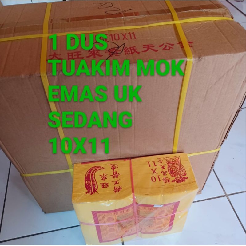1 DUS KERTAS SEMBAHYANG TUAKIM THIKONGKIM MOK EMAS SEDANG UKURAN 10X11