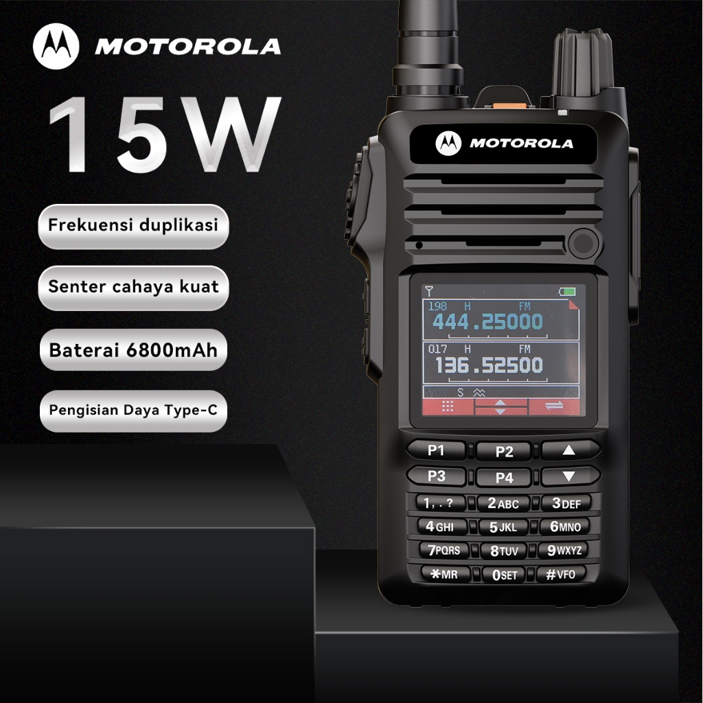 Walkie Talkie Outdoor HT Motorola DP4600 (15W) FM Radio 199 Jumlah saluran K Headset Type-C charging