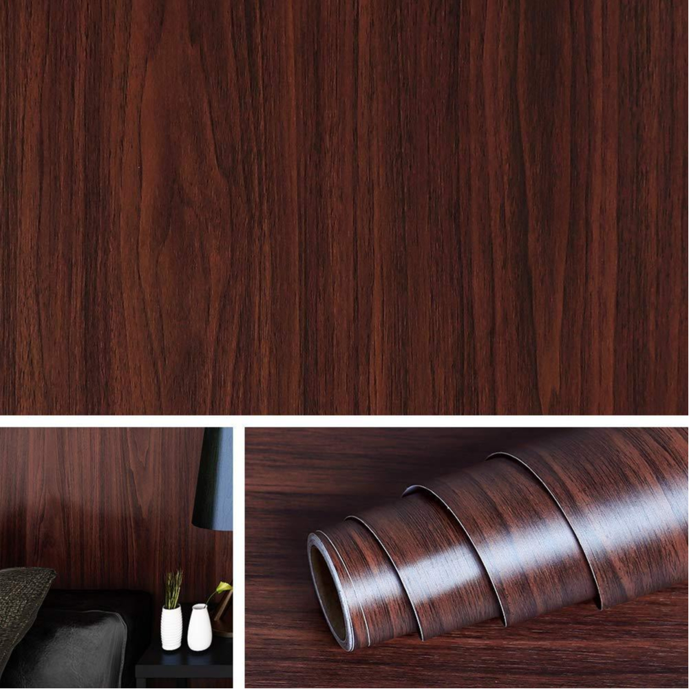 (ISI 5 ROLL ) Wallpaper Dinding motif kayu 7.5meter x 45cm wallpaper stiker dinding wallpaper kayu