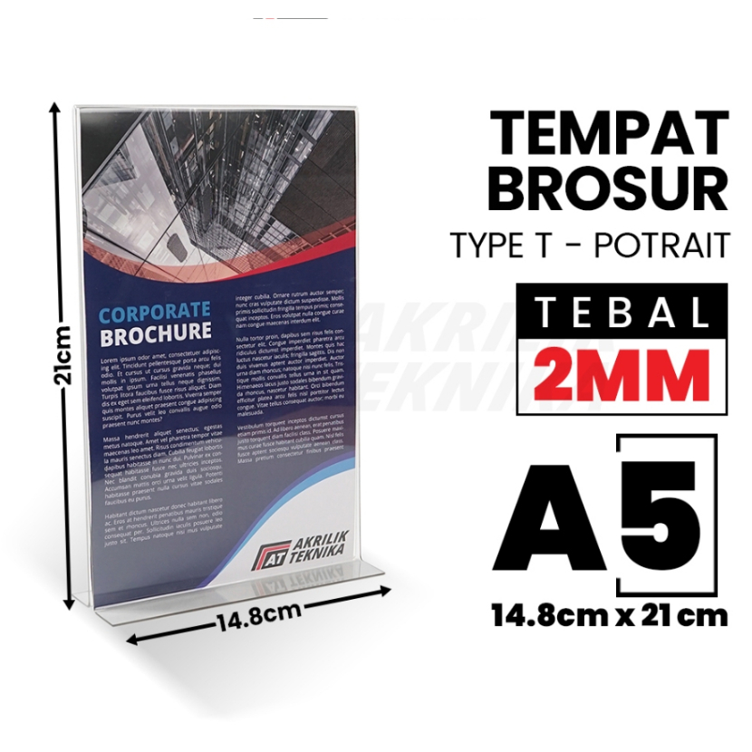 Akrilik a5 tempat Qris brosur ukuran 21 x 15 cm