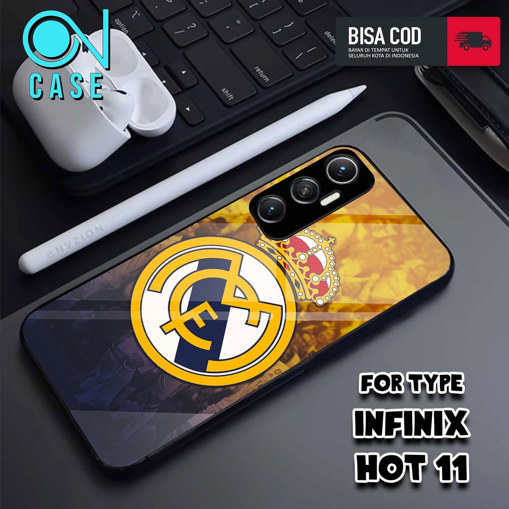 Case INFINIX HOT 11 - Casing INFINIX HOT 11 - MOTIF Real Madrid - Hardcase Premium Glossy - Casing -