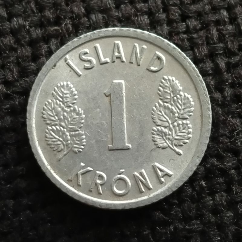 Koin Kuno Islandia 1 Krona tahun 1977