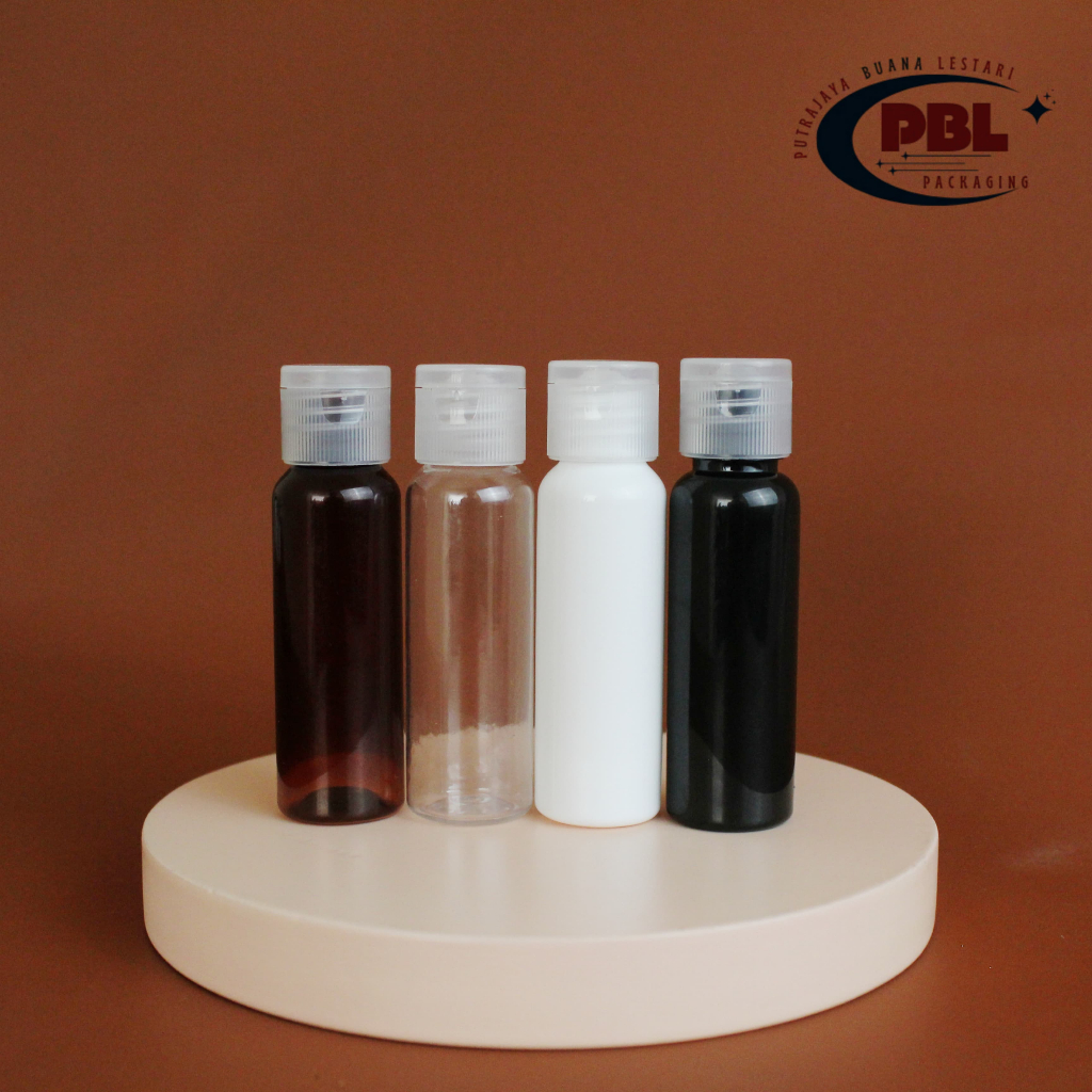 Botol Fliptop 30ml Tebal / Botol Plastik PET 30ml Tutup Fliptop Natural