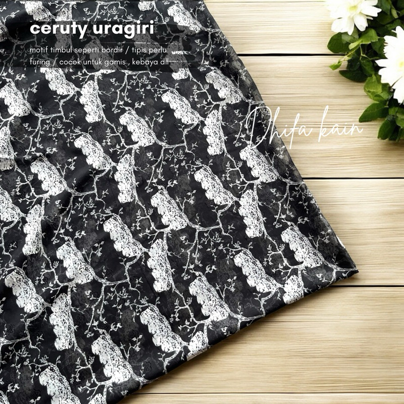 kain sifon rubiah motif bunga / kain gamis / kain kebaya