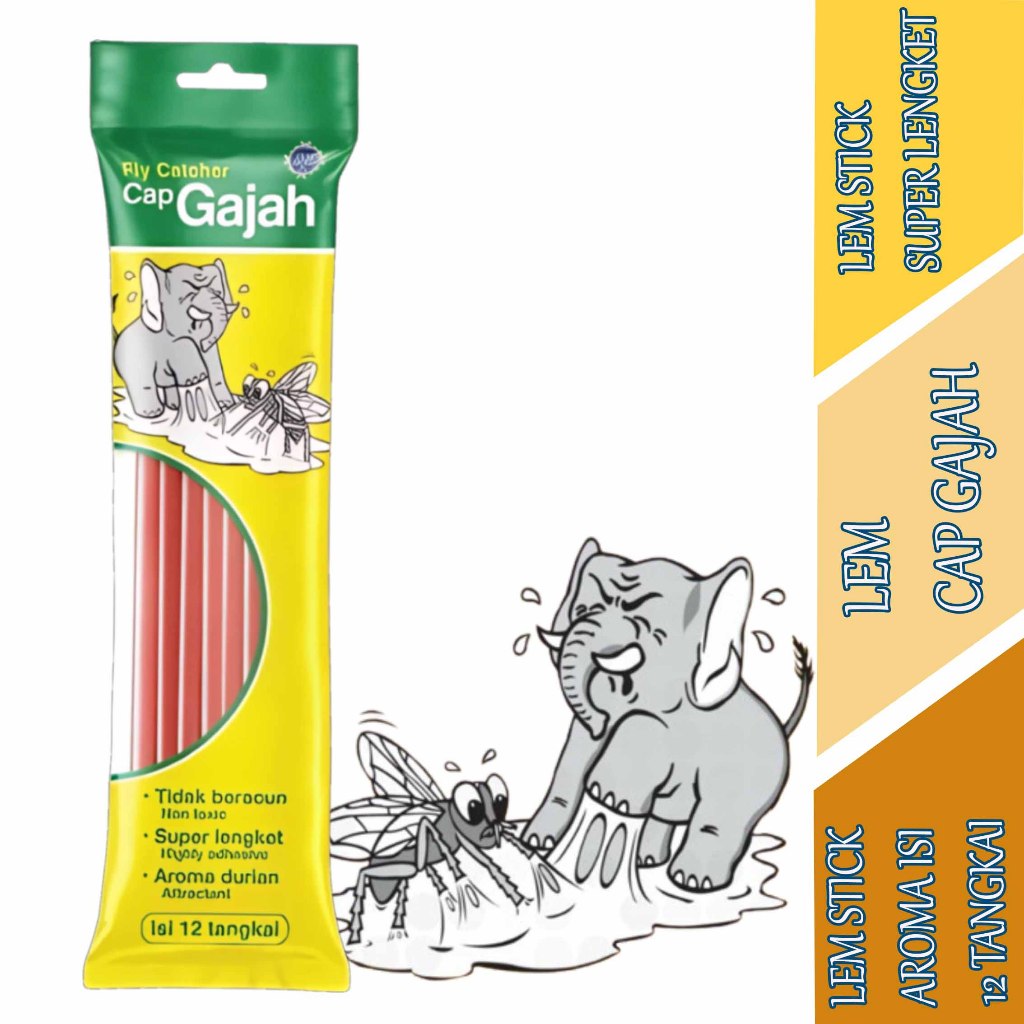 

Lem Stick Beraroma - Lem Cap Gajah - Lem Stick Super Lengket - Isi 12 Tangkai